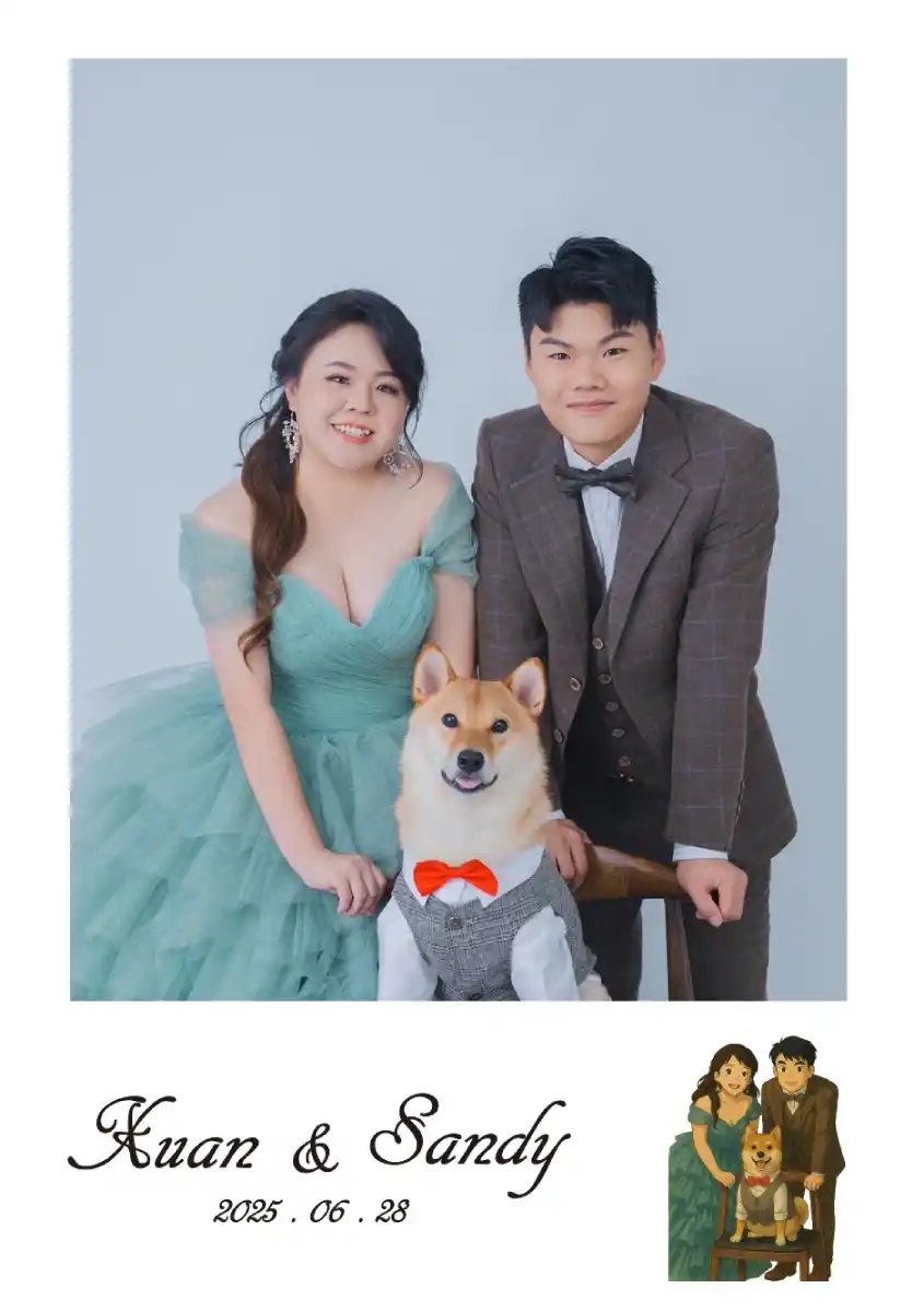 婚宴賓客自拍照片即時套用揪愛拍主題邊框